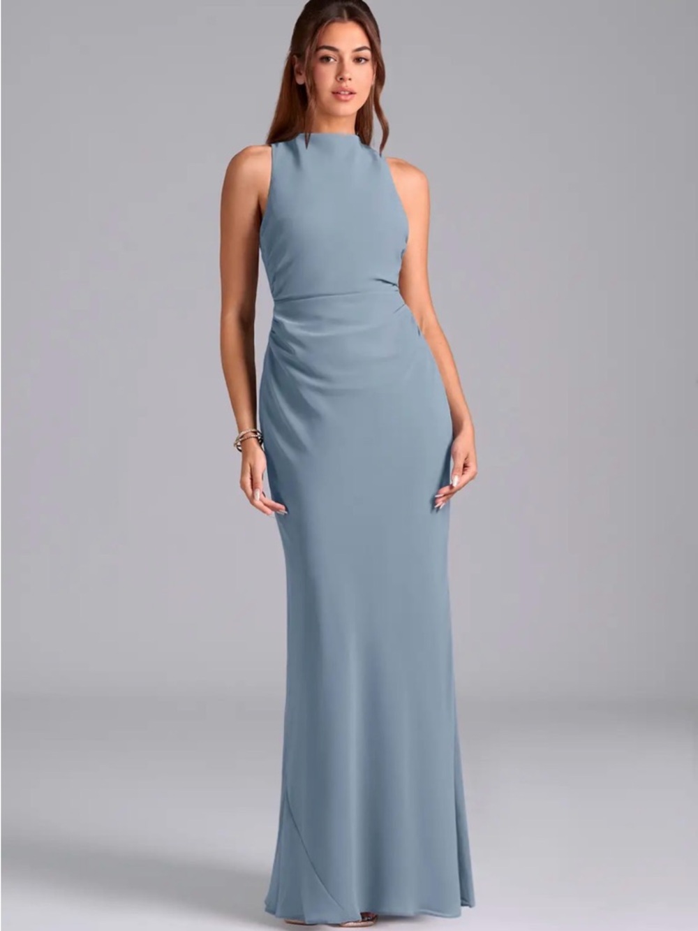 NWT, Women’s, Azazie Evadne
Dusty Blue Sheath Dress, size A4, X88